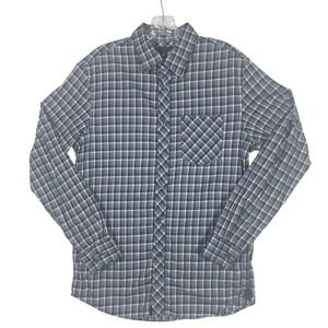 Banana Republic Blue Plaid Button Down Shirt Mens M 15 1/2 Long Sleeve Casual